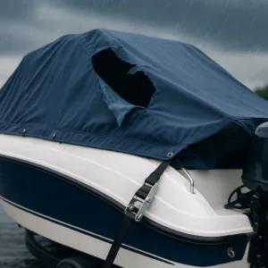 Boat cover wind damage in 2026 spring storm — why premium covers with MK2 ratchets survive