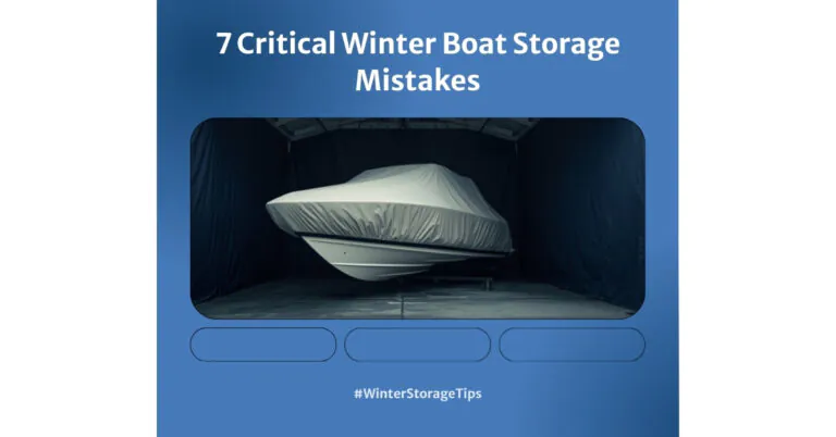 Boat covered with protective tarp in winter storage – avoid these 7 critical mistakes